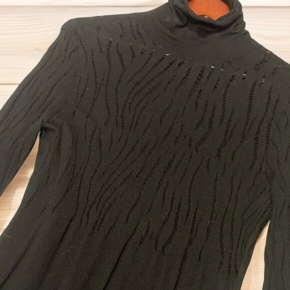 Marciano Black Cozy Dress with Long Sleeves and Turtleneck, Cashmere feel - Picture 3 of 7